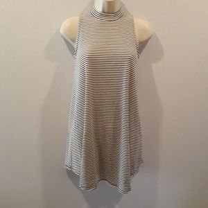 Ginger G Mock Neck Striped Dress